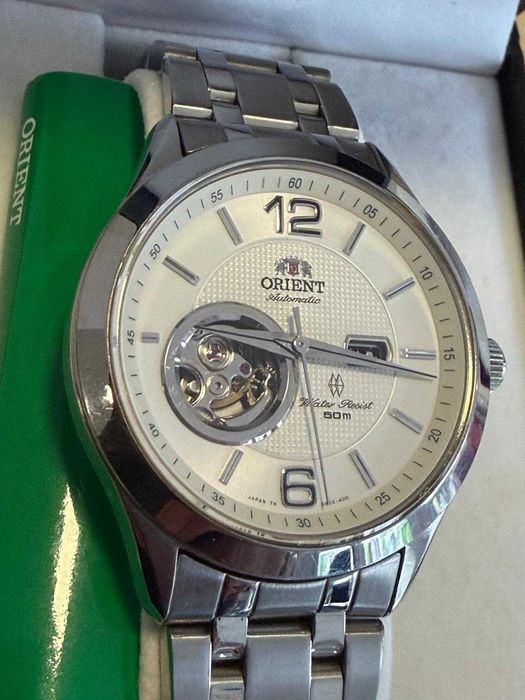 Ceas Orient Automatic Open Heart Cadran Alb