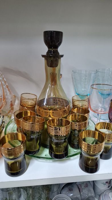 Вазы Богемия ,хрусталь ,латунь, времён СССР