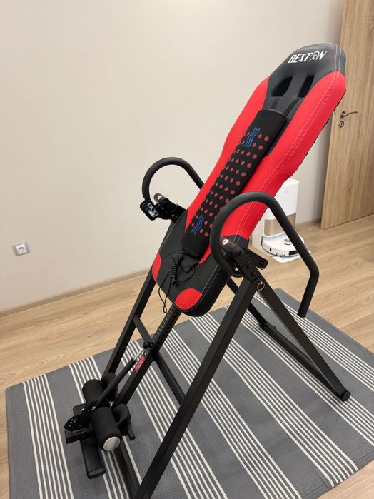 Инверсионна лежанка inSPORTline Inverso Heaty - червен-черен