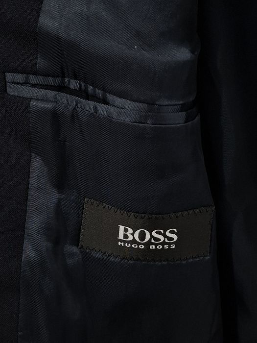 Sacou din lână virgina Hugo Boss, mărime 46 - S,blazer elegant bleumarin închis