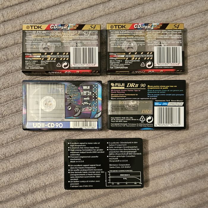 Lot 5 Casete Audio Chrome Maxell TDK Fuji