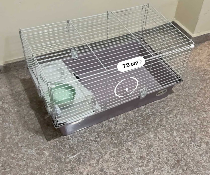 Клетка за зайци и гризачи 80x40см, оборудвана
