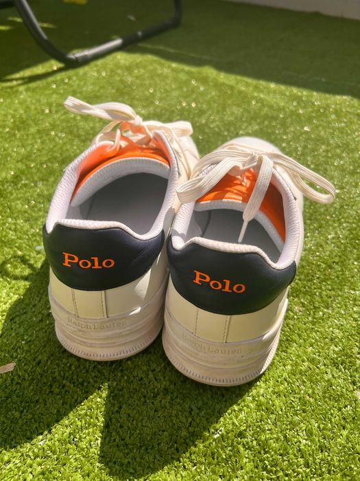 Обувки Polo - кожени - 45 номер с оранжев език