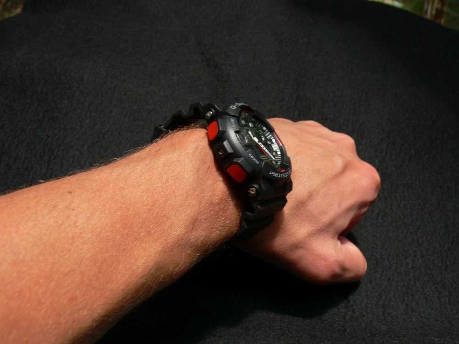Ceas CASIO G-SHOCK GA-100 BLACK&RED-Negru Mat cu Rosu Sport 2025 Nou !