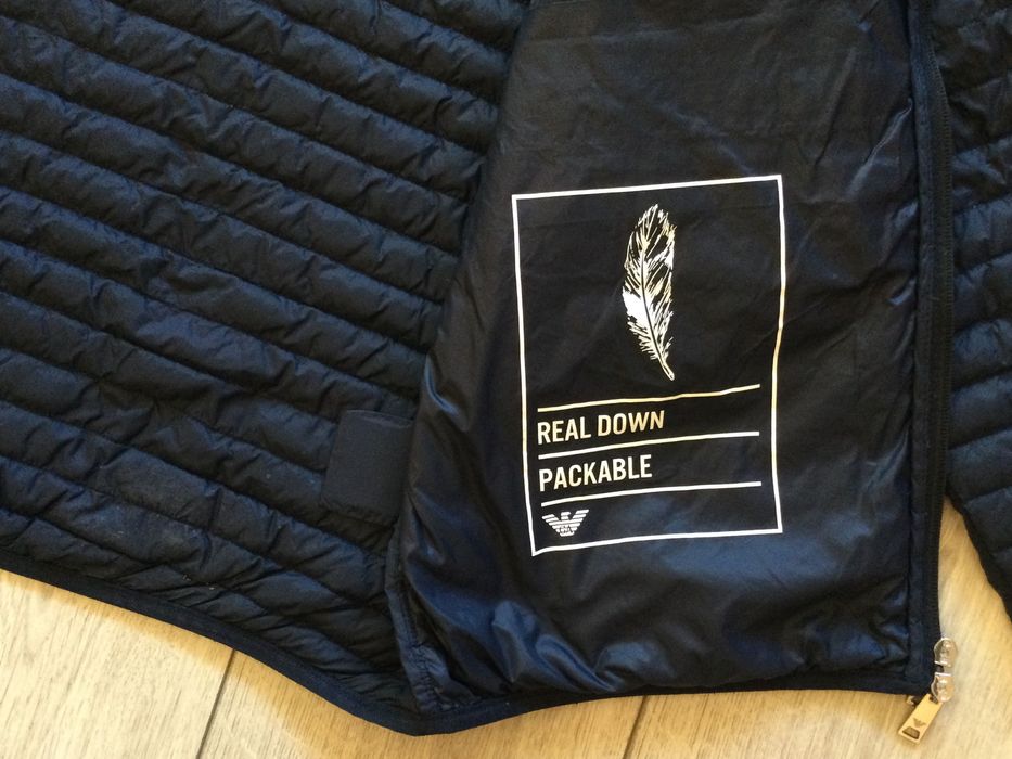 НОВО синьо ултра леко пухено яке EMPORIO ARMANI размер 54 XL от Италия