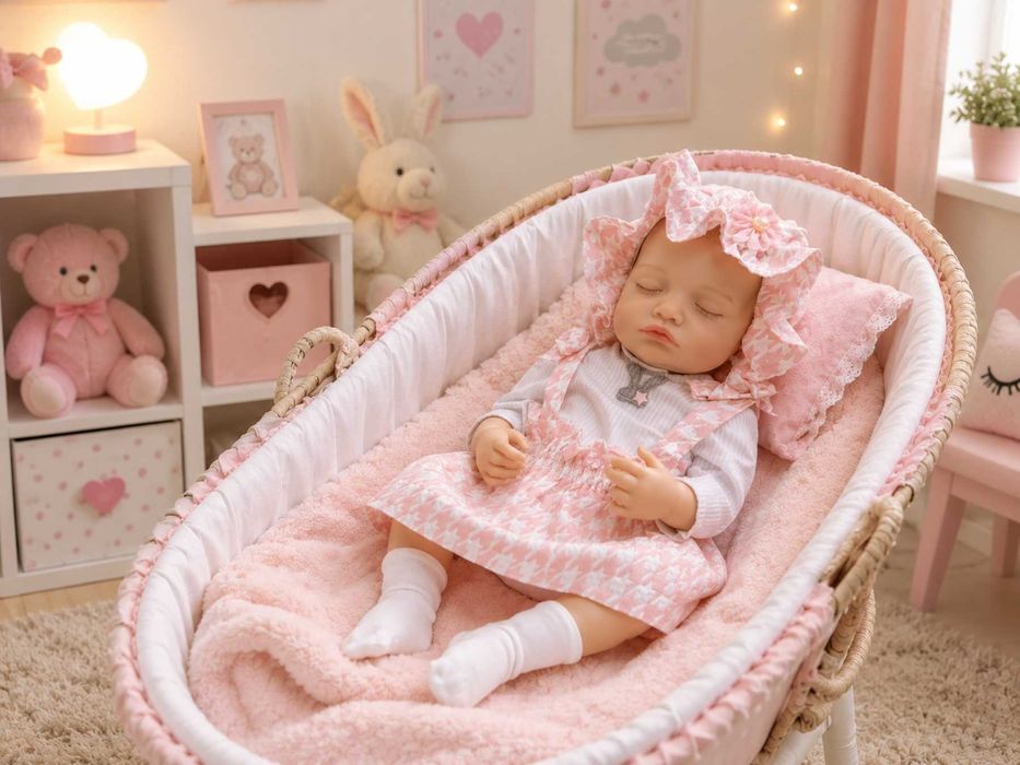 Кукла реборн момиче, реалистична кукла бебе, преродено реборн бебе, Reborn doll 47-48см , спящо бебе