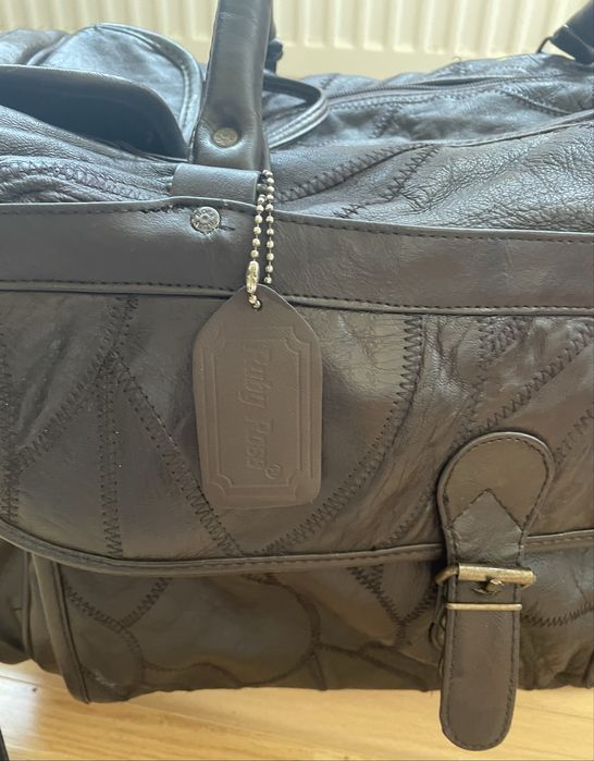 Geanta de voiaj/transport/sala din piele naturala maro Ruby Rose