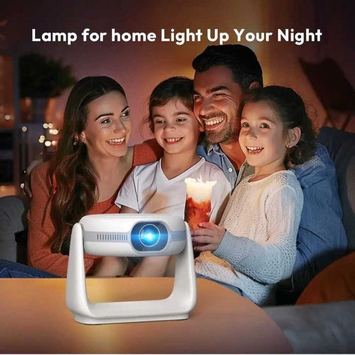 К1 Видео проектор Max 4K с цветна LED лампа,Android 11 авто фокус,WiFi6,BT5.2,вградена батерия
