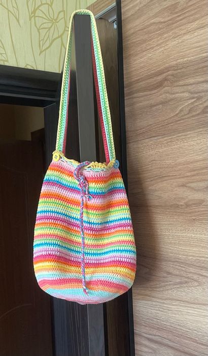 Дамска чанта на една кука, ръчна изработка от 100 % памук