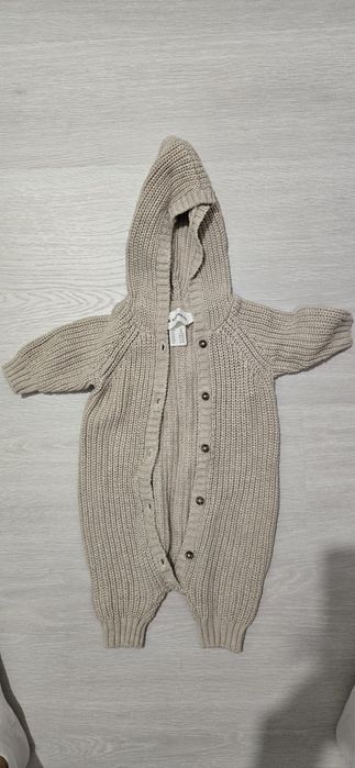 Salopeta bebe din bumbac H&M 0-1 M