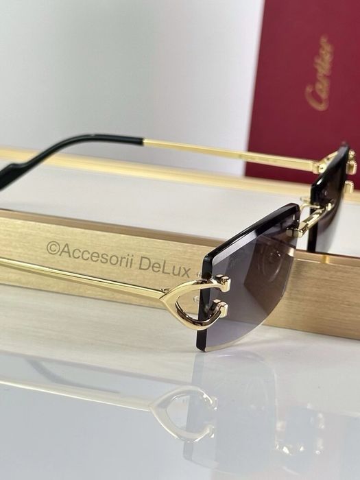 Ochelari de Soare Cartier Premiere  CT0466S Noi Full Box Verificare Colet Gold