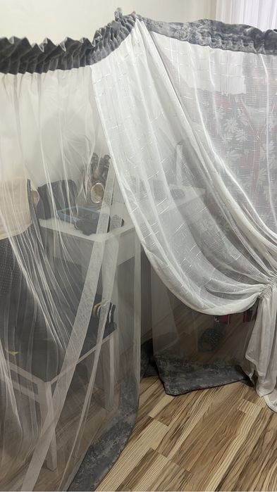 Тюль на кухню , длина до батареи