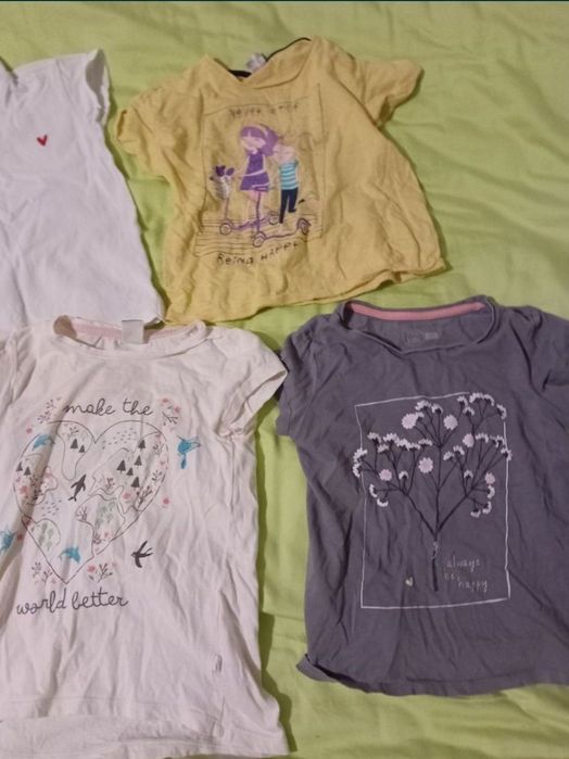 set 5 tricouri vara 128 7 8 ani little kids bumbac organic fata fetite
