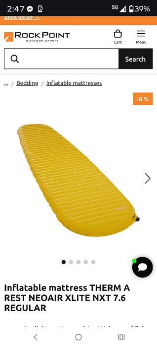 Therma rest Neo Air NxT  Ultralight Самонадуваем къмпинг матрак