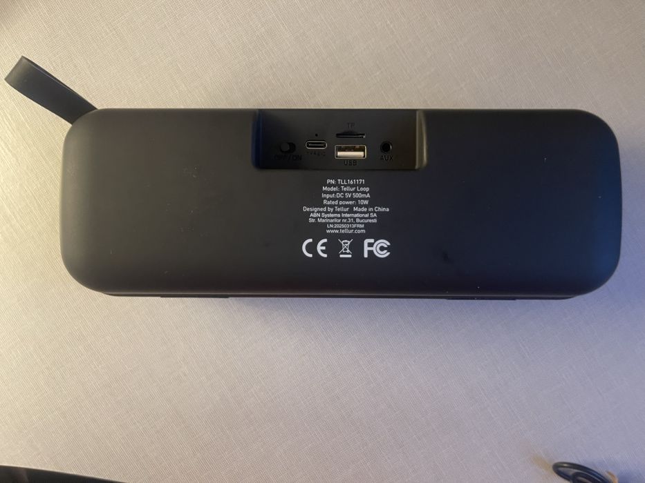 Boxă Portabilă Tellur Loop 10W – Bluetooth 5.0, TWS, Radio FM, Negru