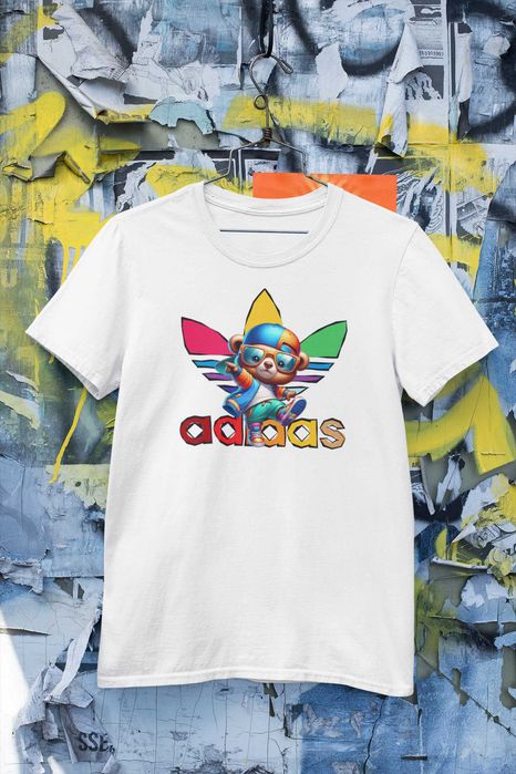 Tricou bumbac alb Adidas ''Hip Hop Bear'' S,M,L,XL,XXL