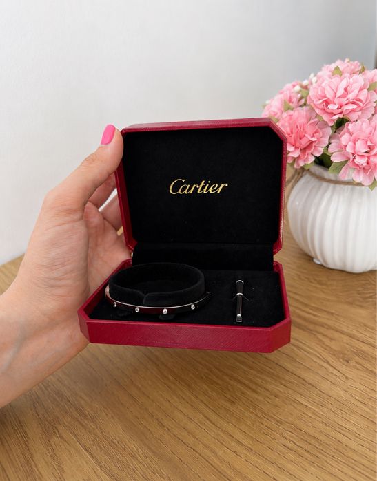Inspired by Cartier Love – Дамска сребърна гривна с цирконии + луксозна кутия