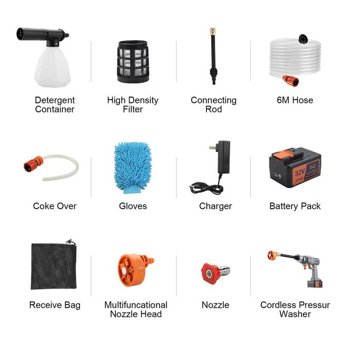 Pistol de spalat cu presiune cu acumulator - 700 psi/32V