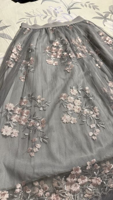Юбка сетка с вышивкой