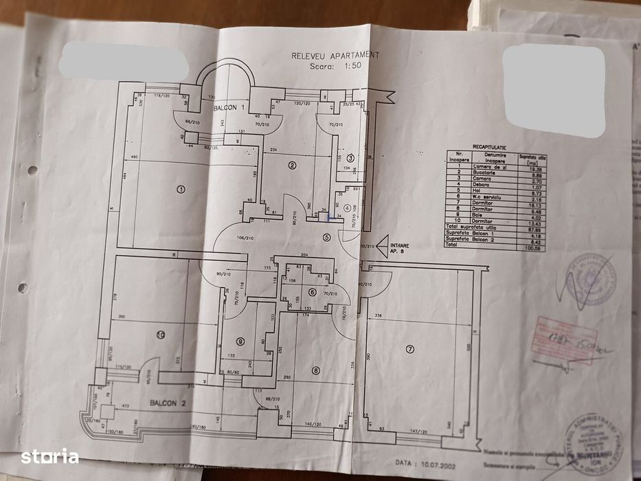 Apartament 4 camere decomandat,zona Rond,Bld.Carol I,100,6mp,2/4,CT/AC