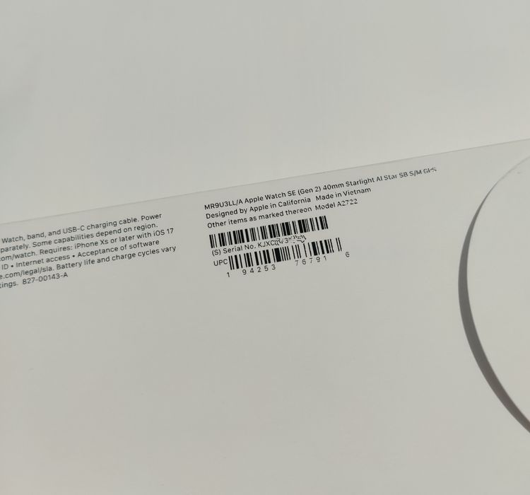 Apple watch SE Gen 2, 40mm, Starlight