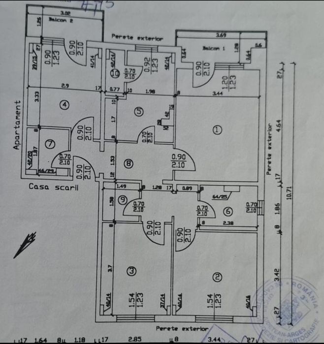 Vand apartament 4 camere decomandat cartier Prundu, Pitesti