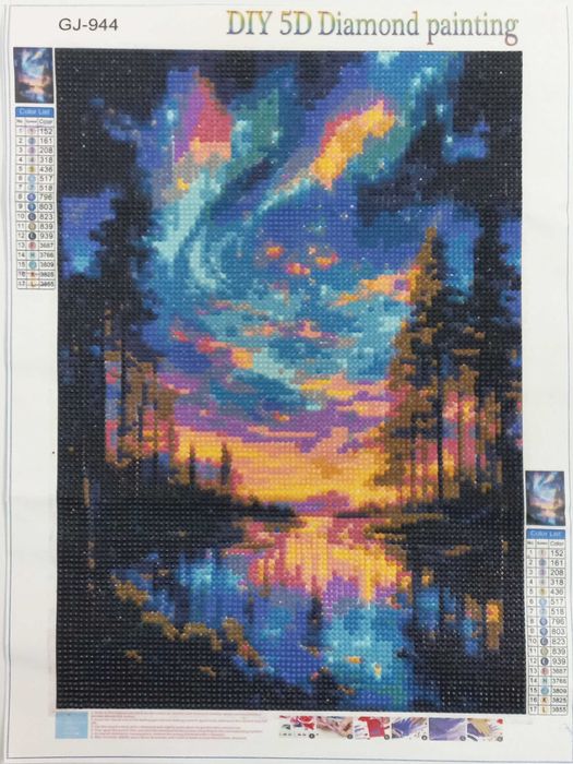 Tablouri decorative realizate tehnica cu diamond painting.