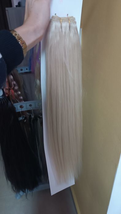 Екстейншън,100% естествена коса, светло руса от салон Магама.