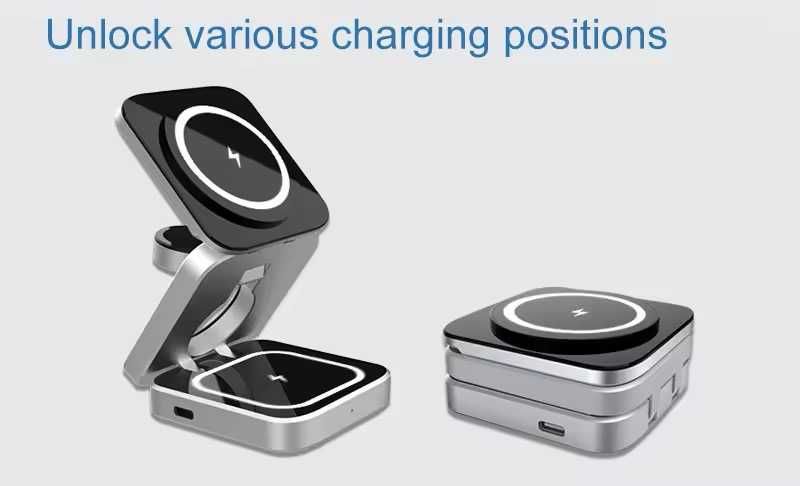 3in1 Безжична стойка за зареждане 30W за iPhone, Airpods и Apple Watch