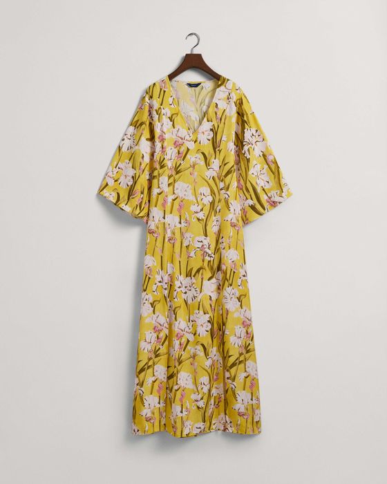 GANT Iris Floral Жълта рокля на цветя Ирис Размер UK 12 / L