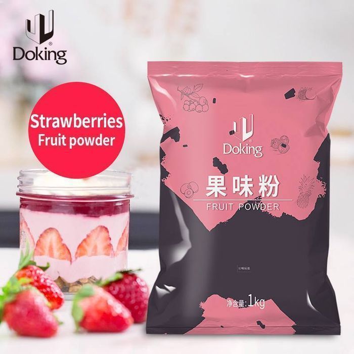 Молочный клубничный чай Doking, Бабл ти, Джуз Боллы, тапиоки, Бабл чай