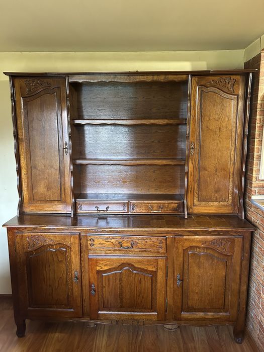 Bibliotecă stejar masiv – stil franțuzesc autentic, piesă rară!