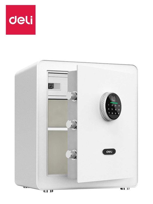 Сейф Deli ET634 белый с отпечатком, 450x380x320 20кг