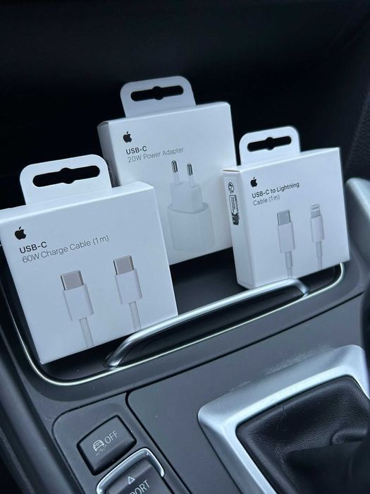 Set Incarcator iPhone - Type C / Lightning - Cablu + Adaptor - Noi, Sigilate
