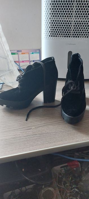 Ghete dama, cu platforma , toc 10cm, din material textil