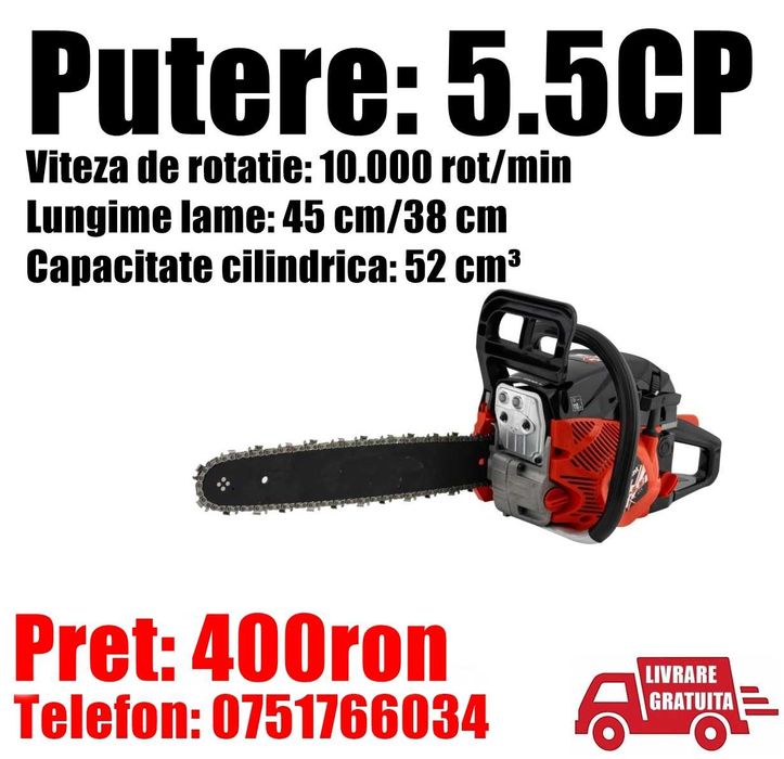 Drujba Fierastrau Firez Lant Benzina 5.5CP LivratGRATUIT AR