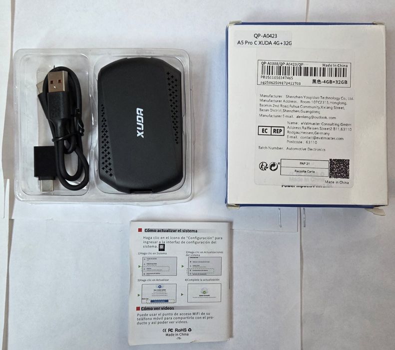 Adaptor Card Play/Android Auto/WiFi,4 Gb Ram,32 Gb,YouTube,Netflix,Voy