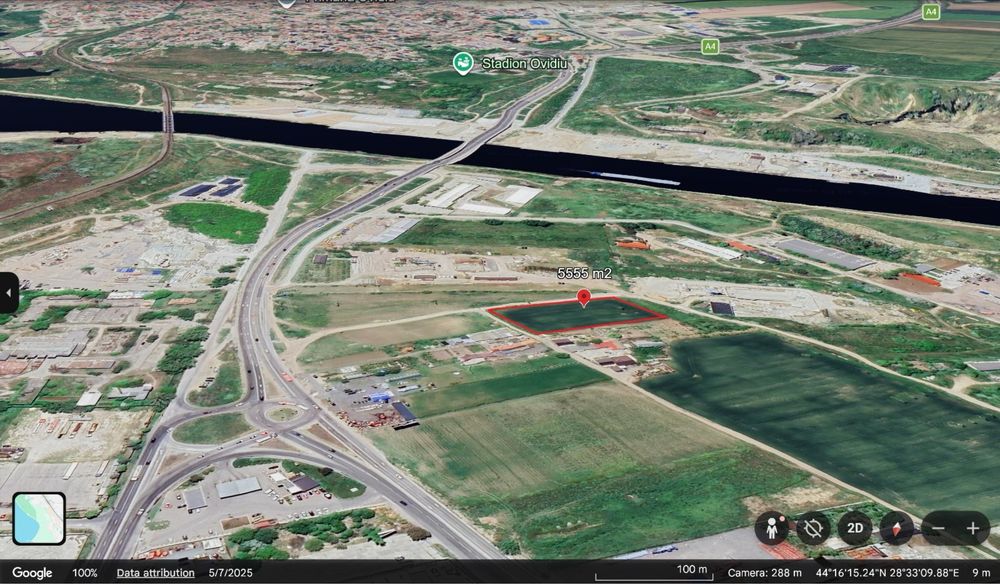 Teren Ovidiu 5500 mp lângă A2 – dublă deschidere – utilități