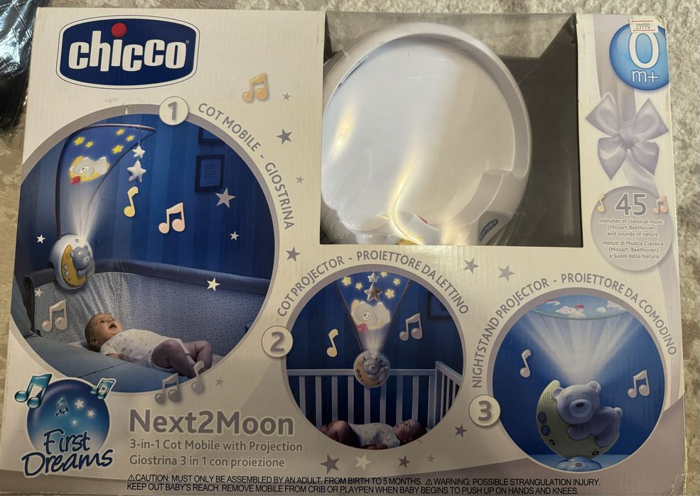 Музыкальный проектор ночник с мишкой, белый шум