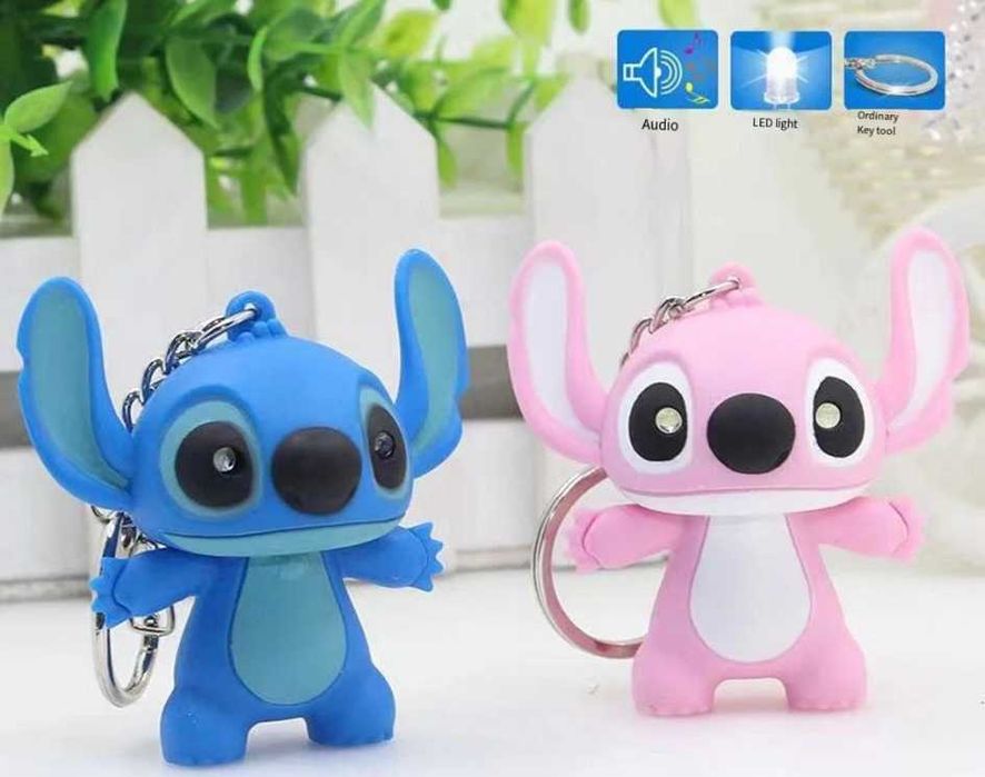 Комплект Светещ Ключодържател Лило и Стич, Lilo and Stitch LED играчка