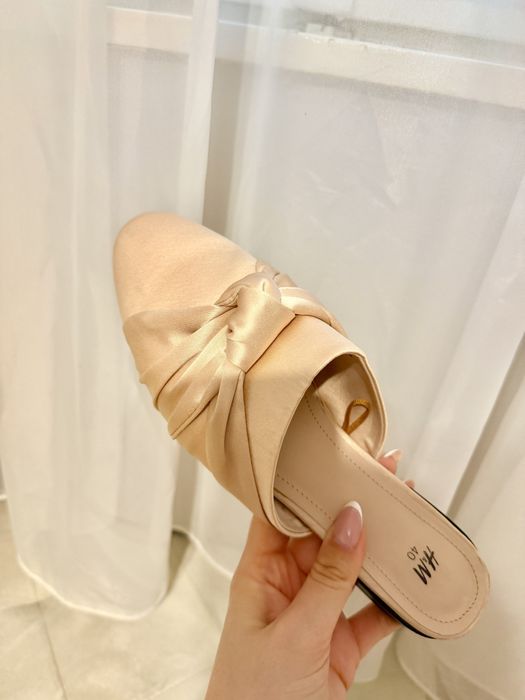 Сатенени чехли  розова пудра