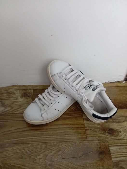 Adidas stan smith albi piele naturală unisex 38