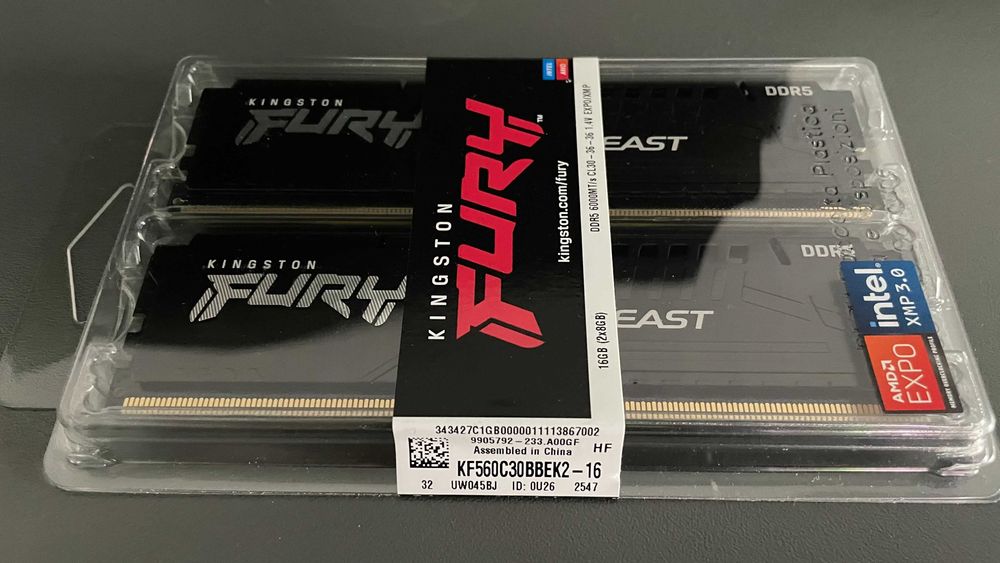 Рам памет Kingston Fury Beast 16GB DDR5 6000 CL30