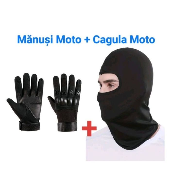 Manusi Moto + Cagula Moto Set ( mărimi mănuși M,L,XL)