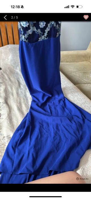 Вечернее синее платье