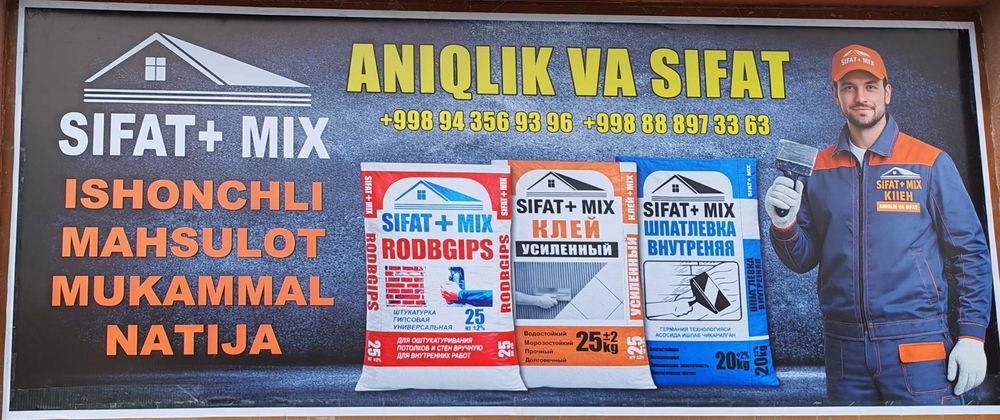 Rotband Kafel Kley Shpatlyovka Gips maxsulotlari sotuvda