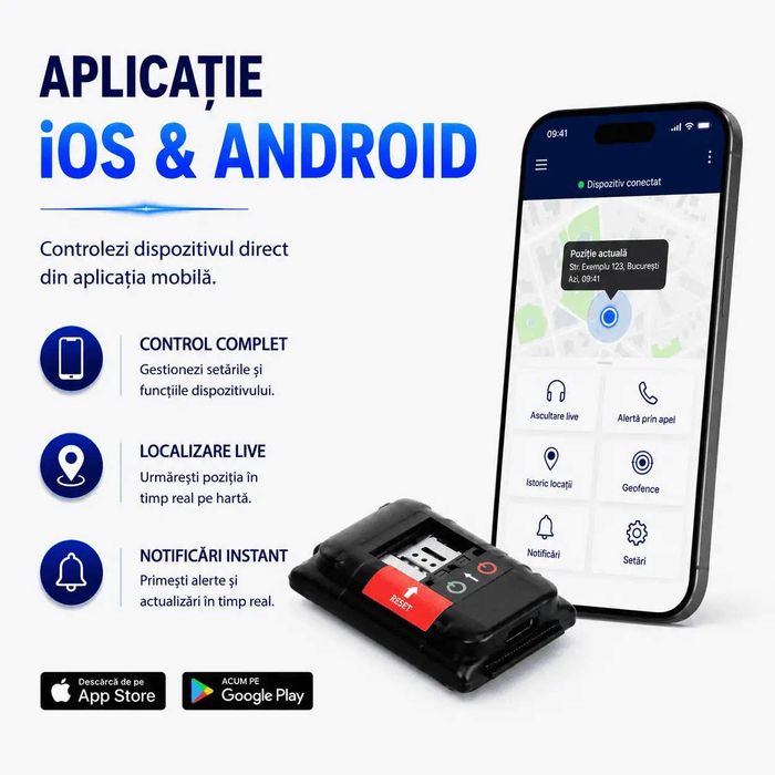 Microfon Spion si Reportofon Spion cu Localizare GPS si Control Prin SMS sau Aplicatie SMT SECURITY