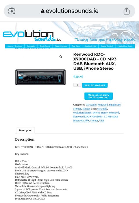 Kenwood KDC-X7000DAB -ВИСОК КЛАС - USB Bluetooth CD за кола сд радио