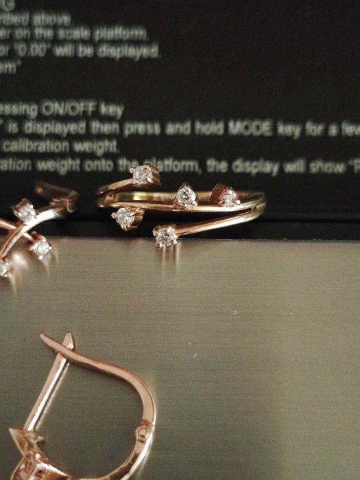 Золото,  серьги+кольцо