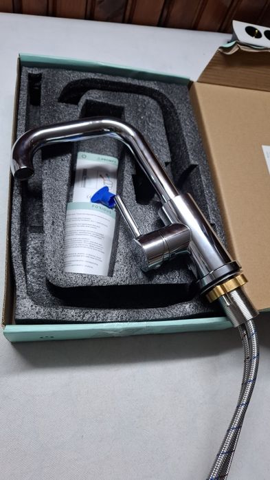 FORIOUS Смесител за баня, висок, въртящ се на 360°